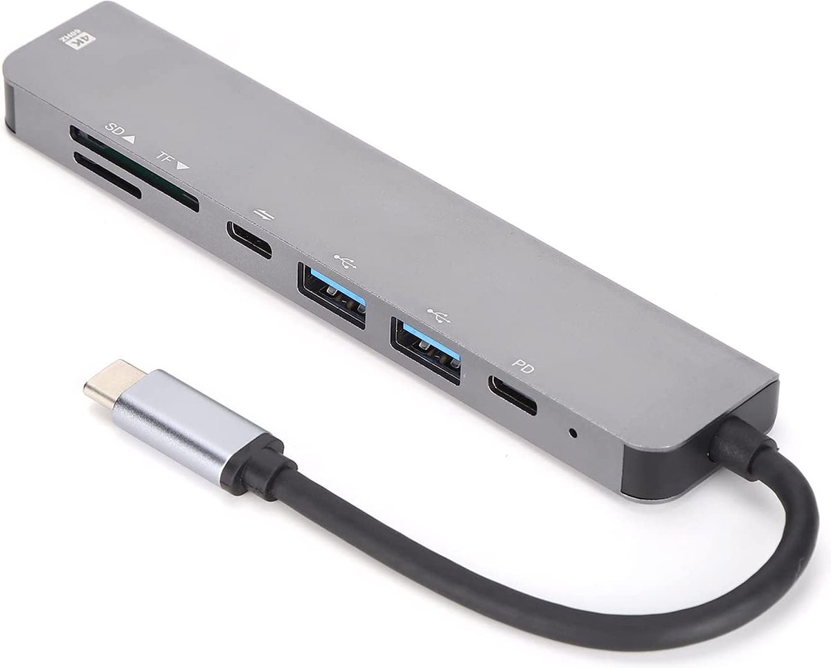 Igoods USB C Hub - 4K HDMI - 7 In 1- Premium Kwaliteit - Universeel