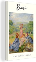 Canvas - Canvas schildersdoek - Kunst - Renoir - Frankrijk - Filles Jouant au volant - Wanddecoratie - Canvasdoek - 20x30 cm