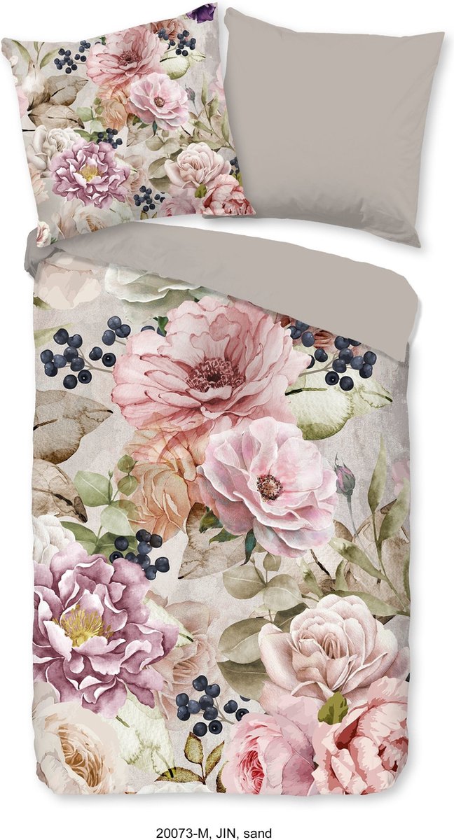 Pure Dekbedovertrek "bloemen" - Zand - (240x200/220 cm) - Microfiber