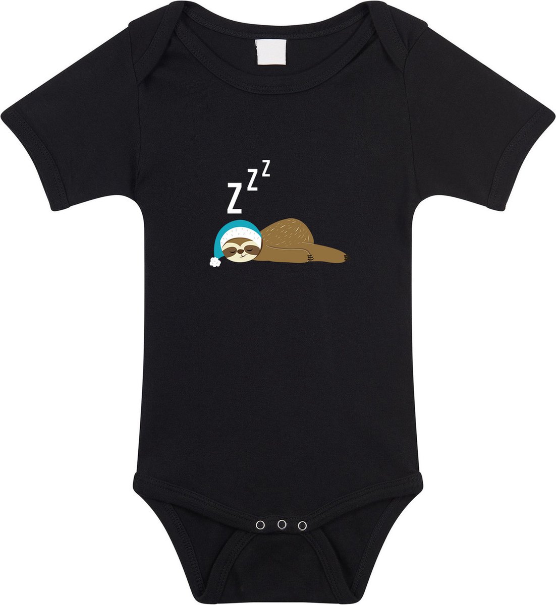 Slapende luiaard baby rompertje zwart jongens en meisjes - Kraamcadeau - Babykleding 80