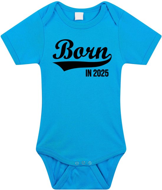Born in 2025 tekst baby rompertje blauw jongens Kraamcadeau/... bol