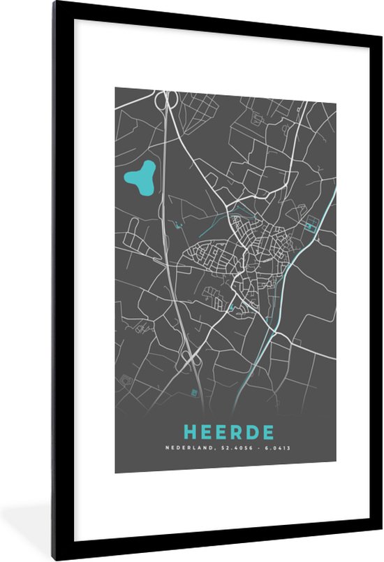 Fotolijst Incl Poster Plattegrond Heerde Kaart Stadskaart X Cm Bol Com