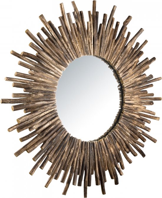 Barok Antieke Wandspiegel Zon In Goud 42x42 Cm Ronde Spiegel
