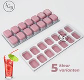 Roze - IJsblokjesvorm siliconen met deksel - IJsvormpjes, herbruikbaar - IJsblokjesmaker zonder morsen, BPA vrij