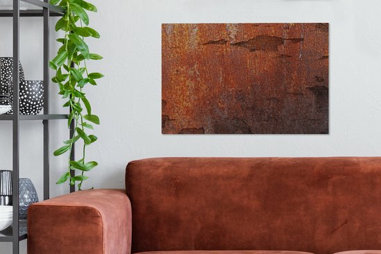 Tableau sur toile Rouille - Vintage - Acier - 60x40 cm - Décoration murale