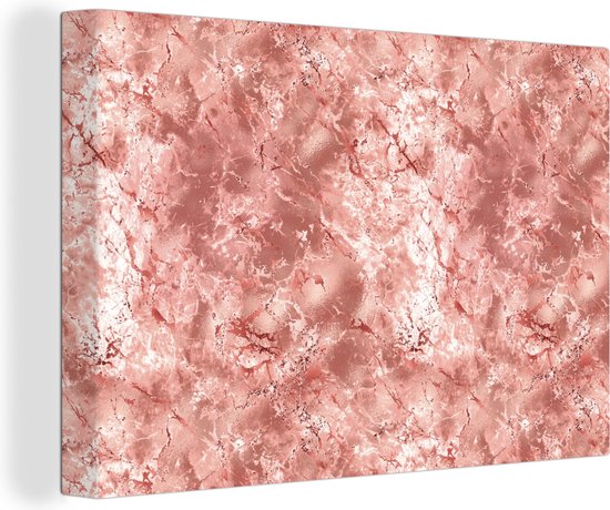 Canvas Schilderij Rosé - Marmer - Stenen - Luxe - Wanddecoratie