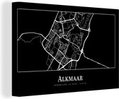 Canvas Schilderij Alkmaar - Plattegrond - Kaart - Stadskaart - 90x60 cm - Wanddecoratie