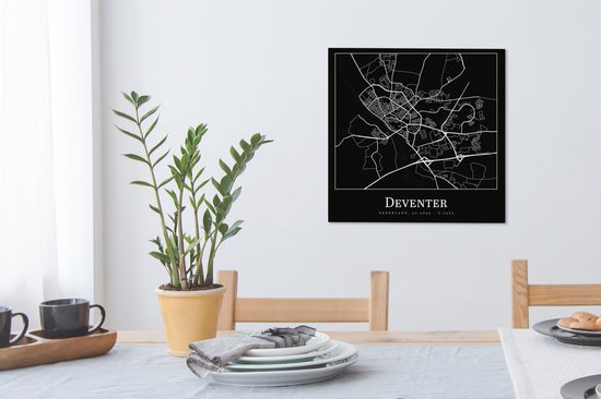 Peinture sur Toile City Map - Deventer - Carte - Carte - 50x50 cm - Décoration murale