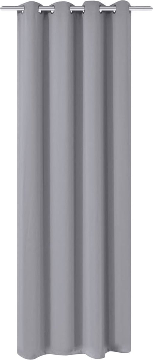 Decoways - Gordijn met metalen ringen verduisterend 270x245 grijs