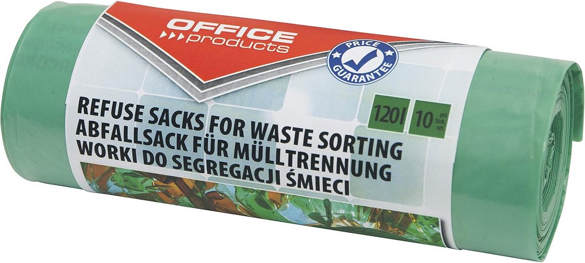 Extra Sterke Vuilniszakken 120 Liter Groen Scheurvast Afvalzakken (10 stuks)