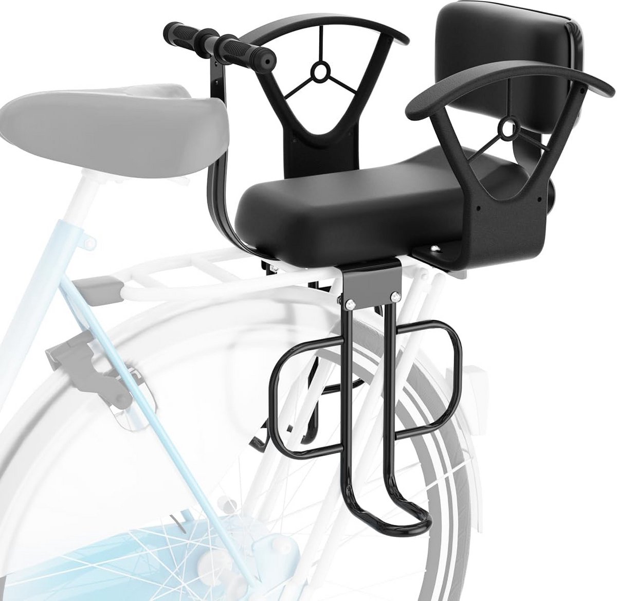 Kinderzitje voor Achterop de Fiets met Rugleuning en Voetsteunen