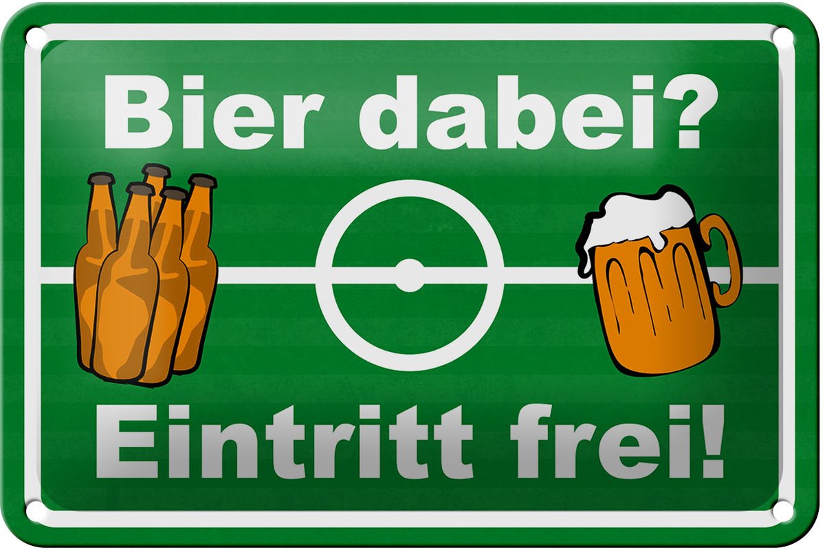 Blechschild Alkohol 18x12cm Bier dabei Eintritt frei