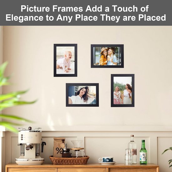 A4 Photo Frame, 3 Pack - 21 x 30 cm Black Aluminium Photo