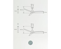 Stil Dimbare Plafondventilator met DC Motor, WiFi en Houtkleurige Bladen