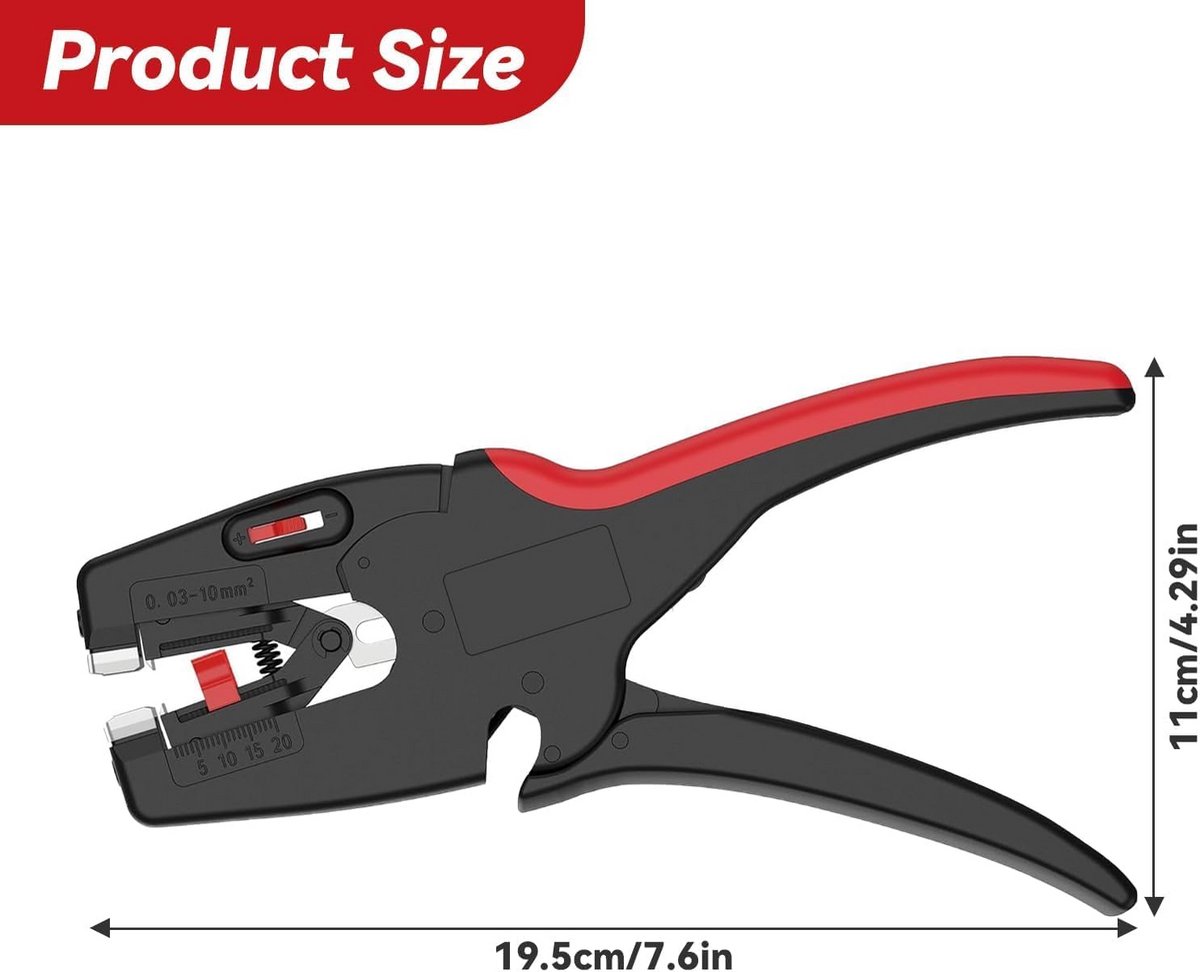 Professionele Draadstriptang Elektrisch - 2-in-1 Automatisch Strippen & Knijpen tot 10mm²