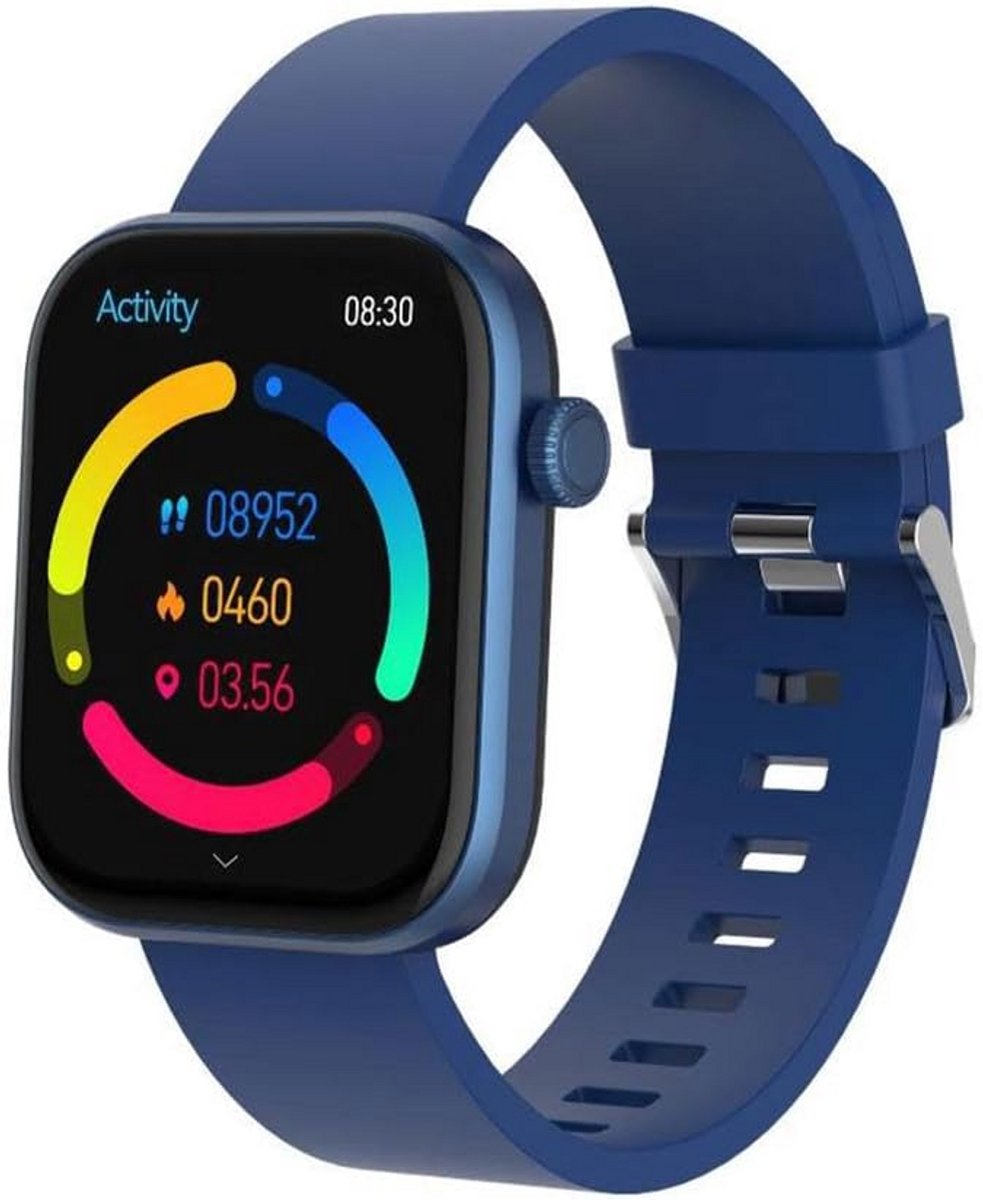 Smartwatch met AMOLED Touchscreen 1.85 inch Hartslag en Zuurstofmeter Blauw