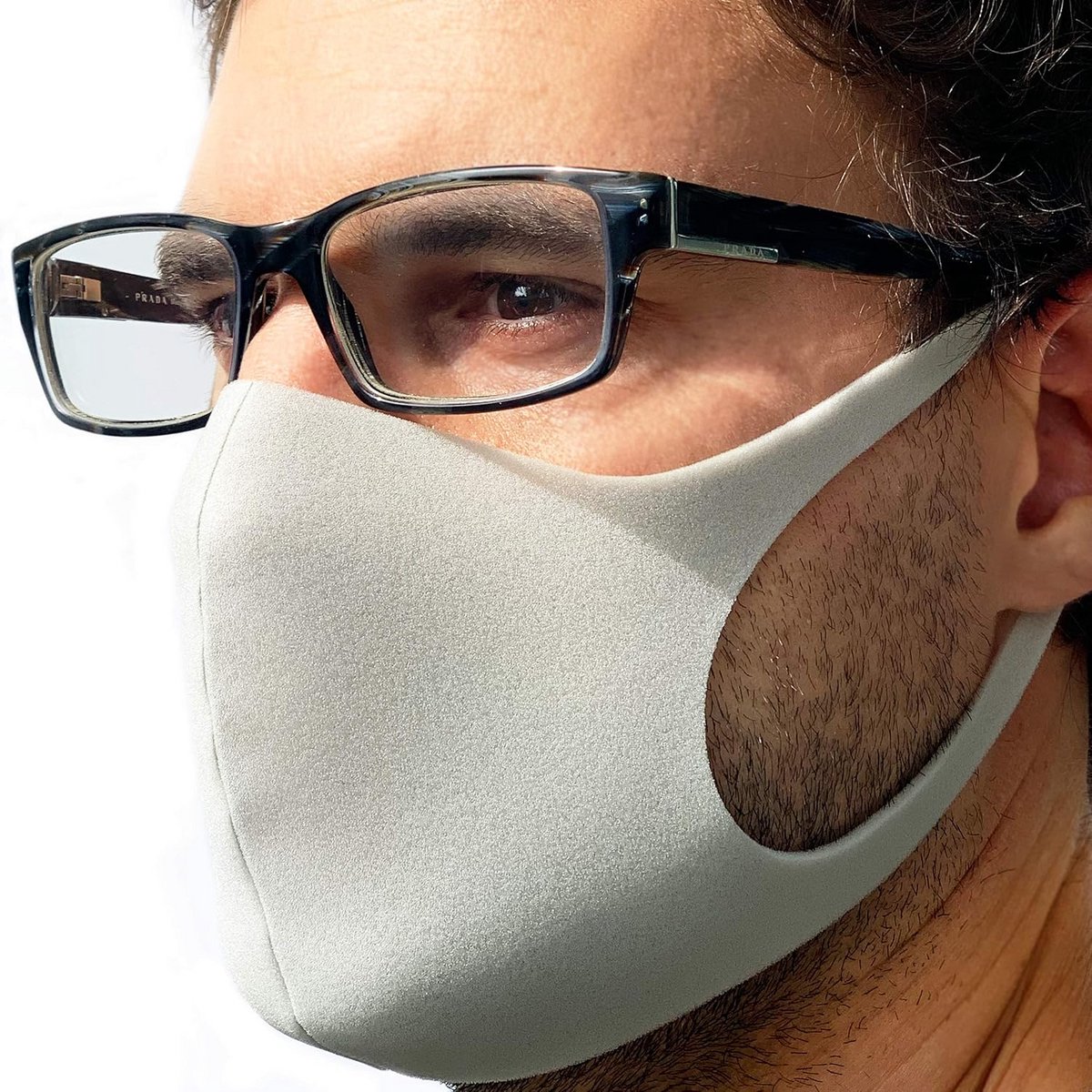 3-Pack Ademende Schuimmaskers Herbruikbaar Wasbaar Unisex Grijs