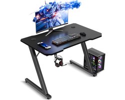 Ergonomische Gaming Desk 80x52CM met Carbon Fiber Oppervlak en Hoofdtelefoon Haak