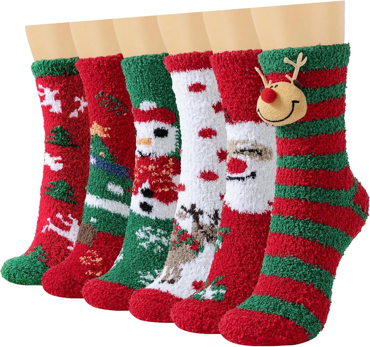 Fluffy sokken voor dames en meisjes - 6 paar warme wintersokken voor thuis