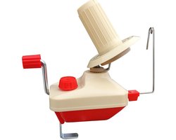 Garenwinder - 15*20cm - Rood en Beige - Breigarenbolopwinder - Kunststof - Wolwikkelmachine - Handbediende Touwweefmachine - Thuis - Draagbare - Breimachine - Met Tafelblad Klem