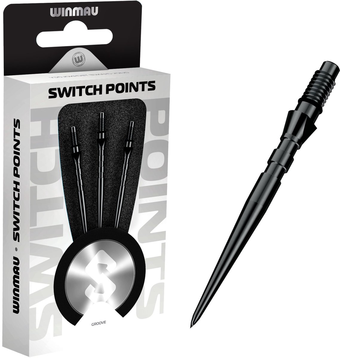 Winmau Switch Point Groove Black 40 mm