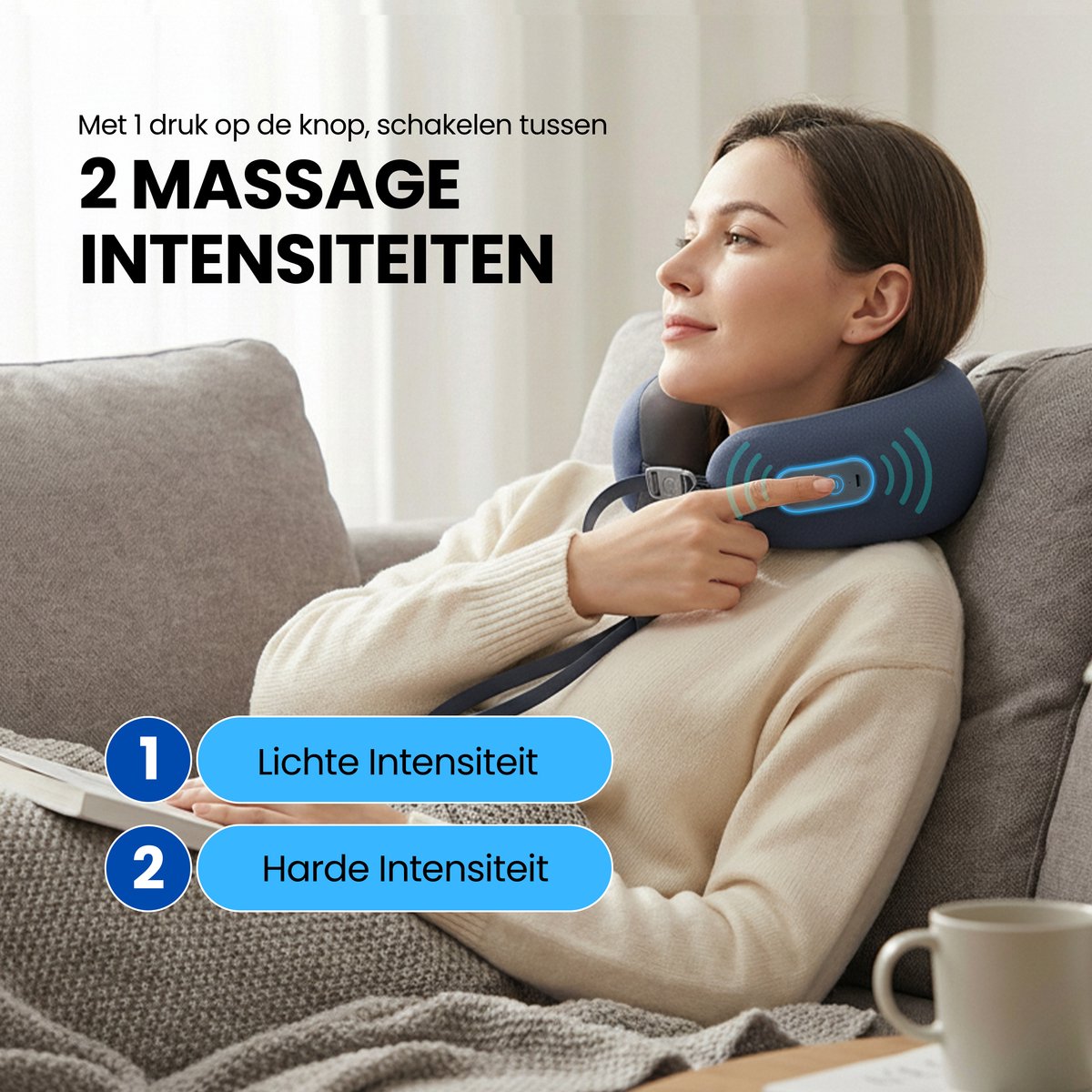 Home Nekmassage Apparaat Draadloos met Memory Foam Vulling - afbeelding 2