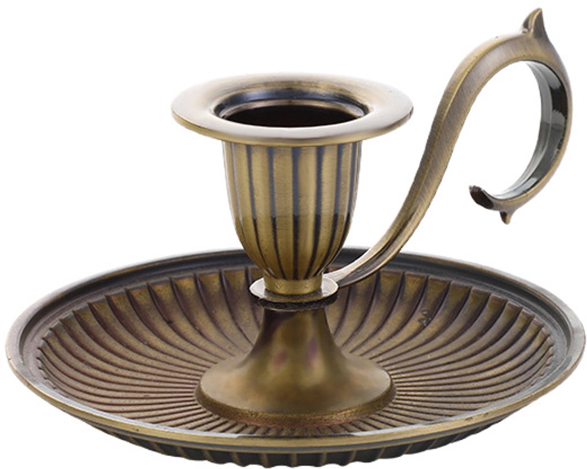 Kandelaar: Kegelvormige kandelaar voor Halloween-decoraties, vintage bronzen kandelaar met handvat, handzame kandelaar voor feesten, bruiloften en kerstdecoraties.
