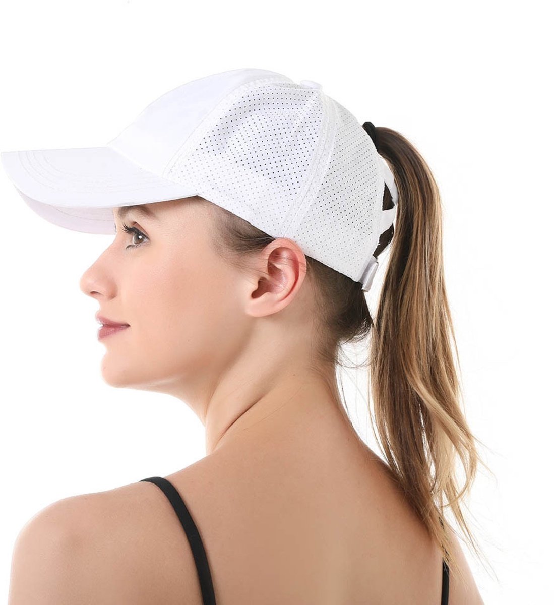 Baseball Cap Dames, Verstelbaar, Pet Dames, Verstelbaar, 51-61 CM, One Size – Wit