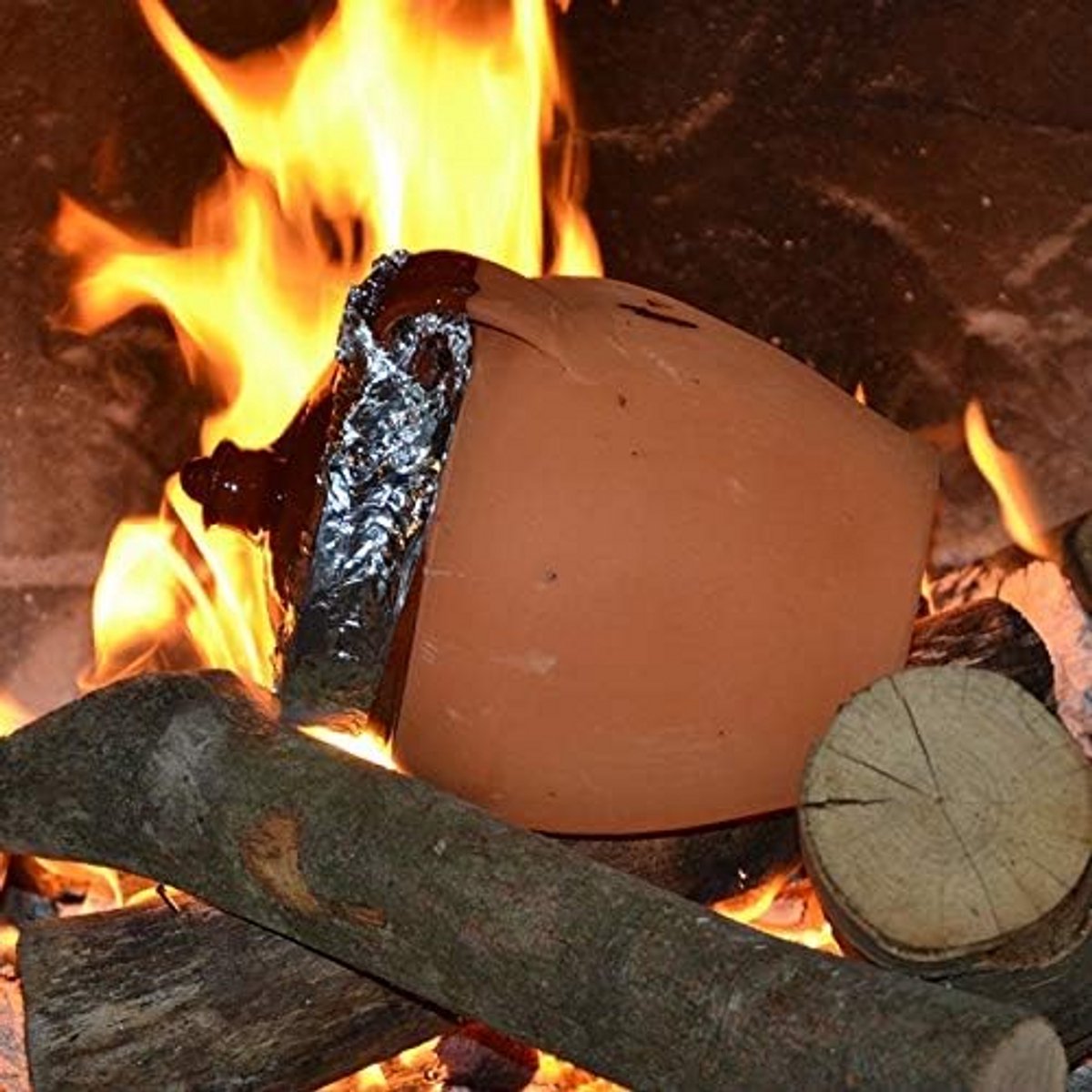 Gietijzeren Kookpan Middelgroot Terracotta voor Oven en Open Vuur