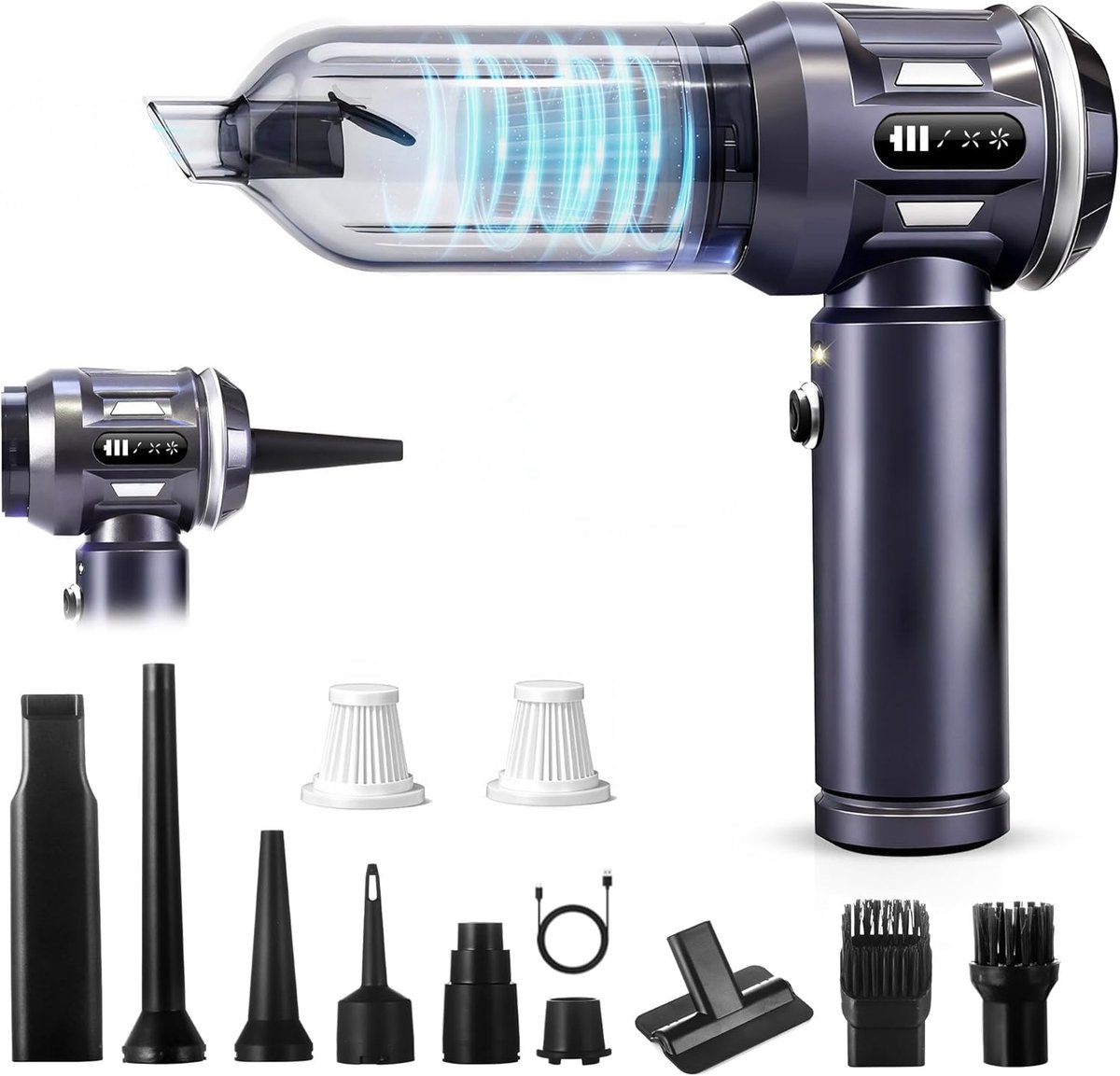 NETTLIFE Kruimelzuiger 25000Pa Draadloos 4-in-1 Grijs - NETTLIFE - €52,99