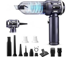 NETTLIFE - Kruimelzuiger - Handstofzuiger - Accu Mini Stofzuiger Draadloos - 25000Pa - 4-in-1 Autostoofzuiger - 3 standen - Draagbare stofzuiger - voor auto Huishouden Dierenharen - grijs