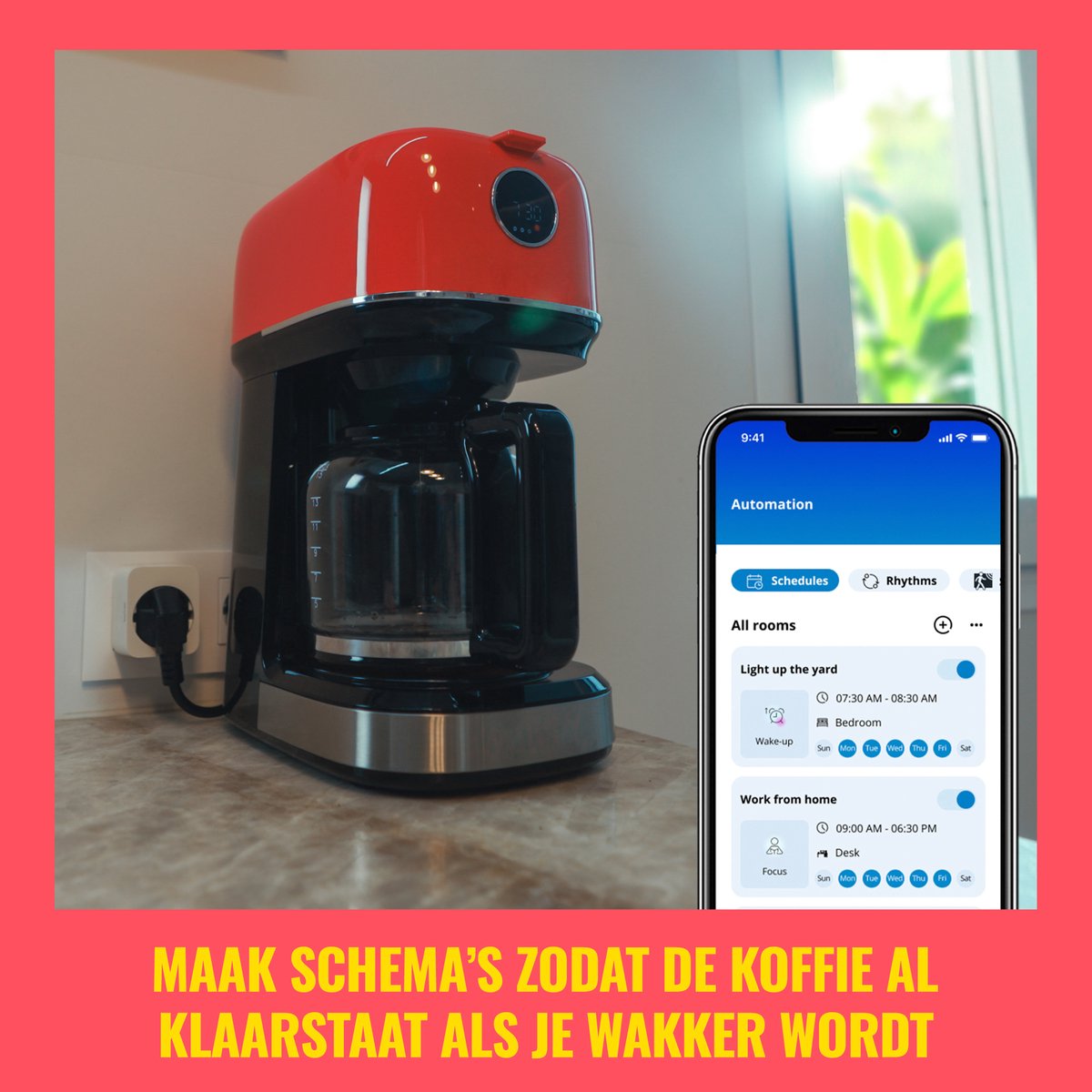 Slimme stekker WiZ WiFi F-type, app-bediening, Matter-gecertificeerd, energie besparen, smart home plug - Afbeelding 2
