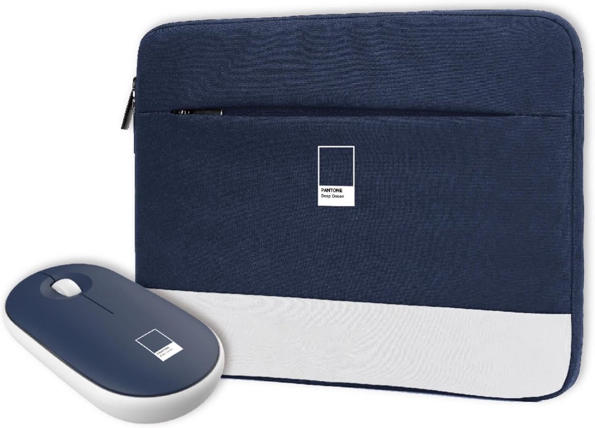 Set Sleeve 15.6 Inch en Draadloze Muis, Marineblauw
