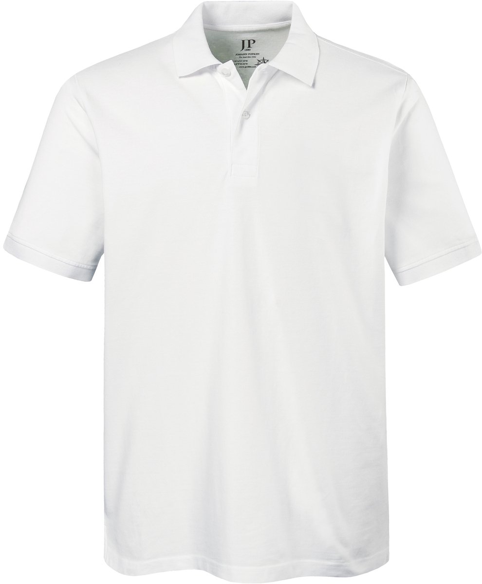 JP 1880 - Heren - Poloshirt basic halflange mouwen piqué - Sneeuwwit - Maat 7XL