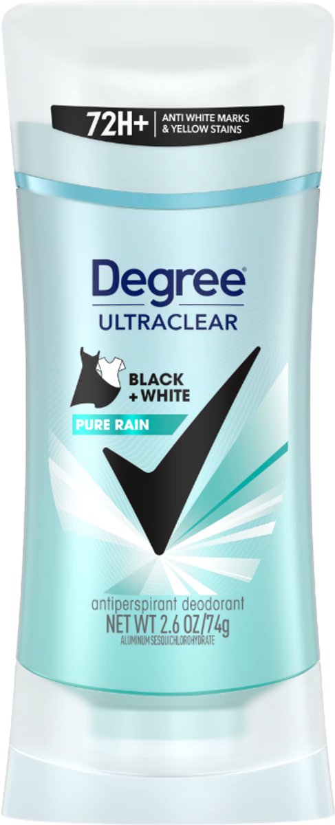 DEGREE Deodorant Stift BLACK&WHITE 74 g - Deodorant - Zwart, 24-uurs bescherming