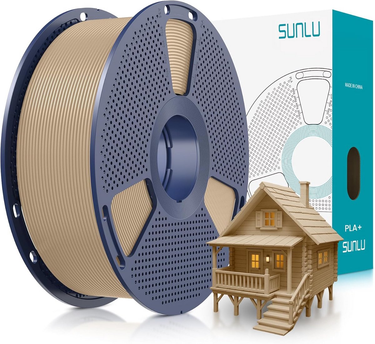 Houtvezel PLA+ 3D-printerfilament 1,75 mm voor 3D-printers