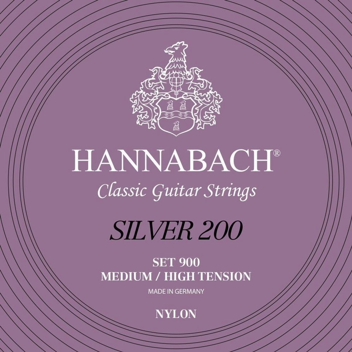 Hannabach 900MHT - Klassieke gitaarsnaren, medium-high spanning, zilver, set van 6