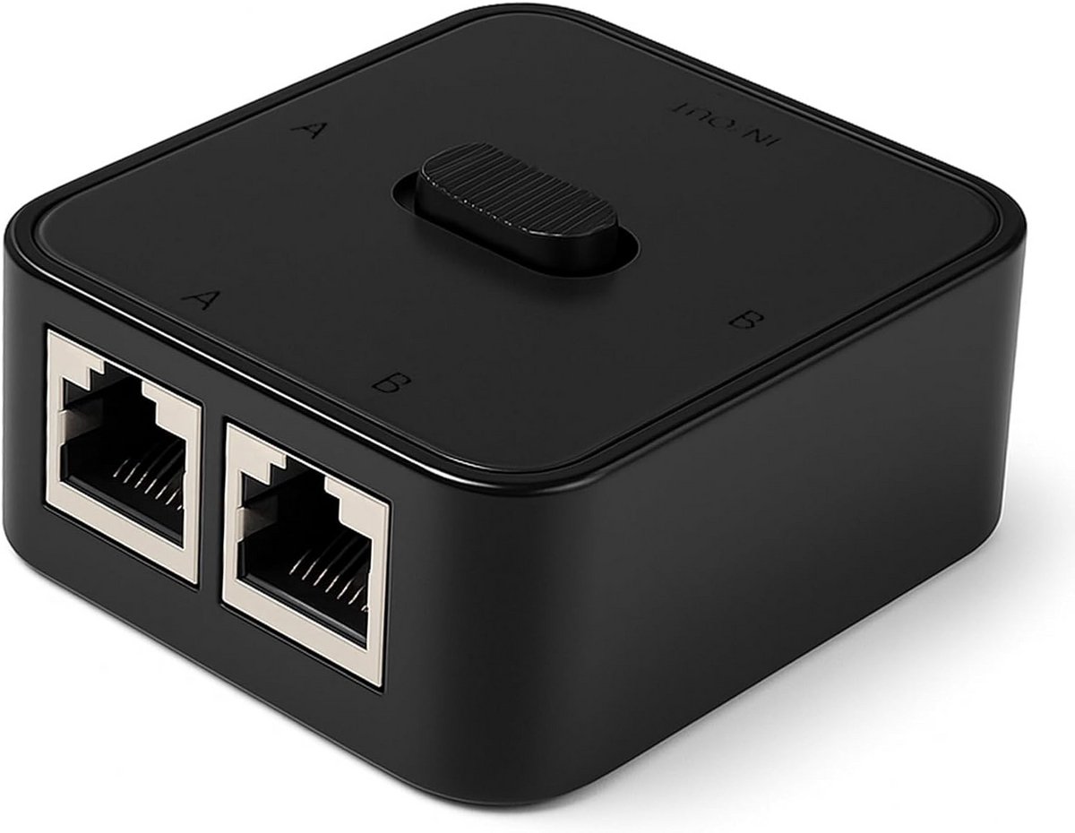 Ethernet Splitter RJ45 Switch 1 naar 2 Poorten 1000 Mbps – Stroomloze LAN Splitter voor Router, Computer en TV