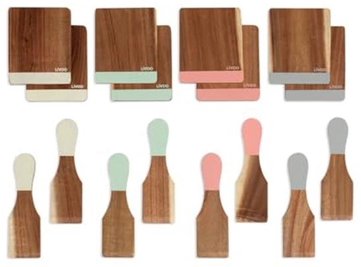 Raclette Accessoireset met Houten Plankjes en Spatels voor 8 Personen