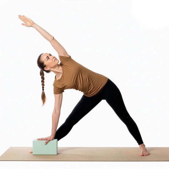 Actiget® Yoga Blok - Yoga Cube - Pilates Blok - Balans - Rekoefeningen - EVA-schuim - Mintgroen - 7,5 X 23 X 15 Cm van Merkloos — afbeelding 2