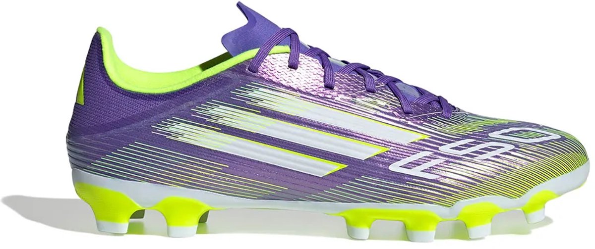 Adidas F50 League Mg voetbalschoenen in paars met opvallende Sprintgrid-print, maat EU 45 1/3.