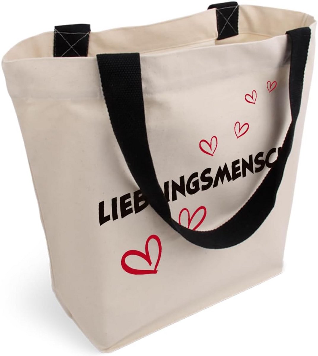 Grote en Stijlvolle Canvas Tote Bag met Binnenvak en Rits - Stevige Katoenen Shopper