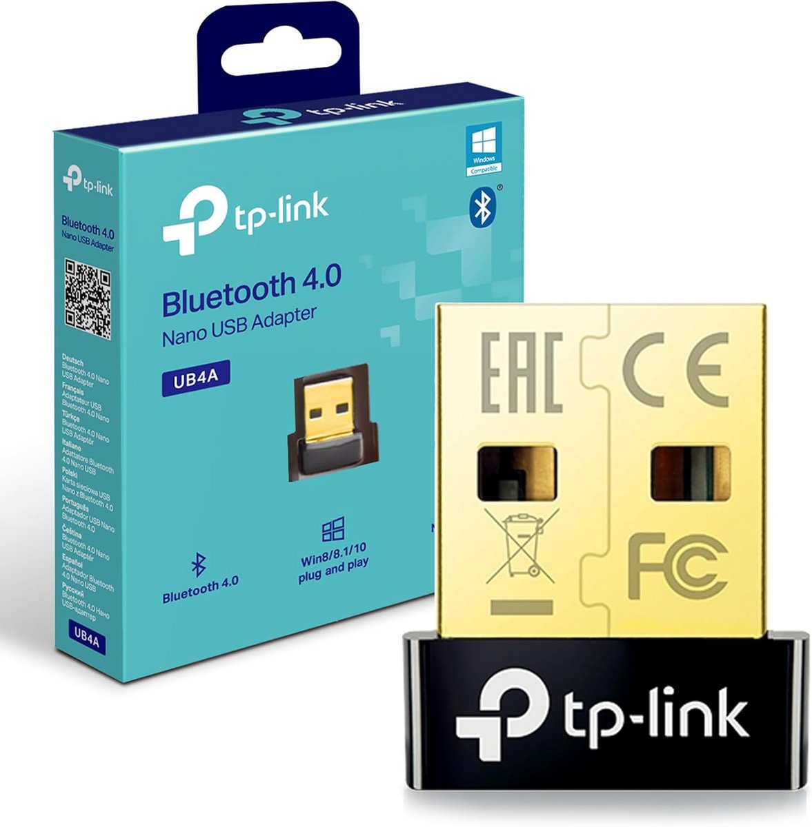 Nano USB Bluetooth 4.0 Adapter voor PC, Laptop en Desktop - Plug and Play Dongle