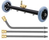 Onderwagen Hogedrukreiniger 7 Gaten Hogedrukreiniger Water Bezem 1/4 Snelkoppeling Onderwagen Cleaner 4000psi 65cm