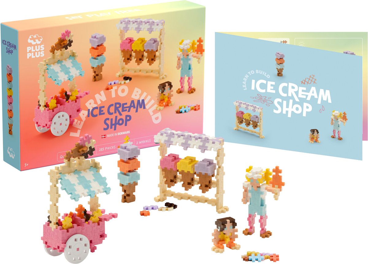 Plus-Plus Learn to Build Ice Cream Shop ijssalon - 285 delige bouwset – 4351 – Bouwspeelgoed – Constructiespeelgoed – Set met bouwstenen – Vanaf 5 jaar — afbeelding 15