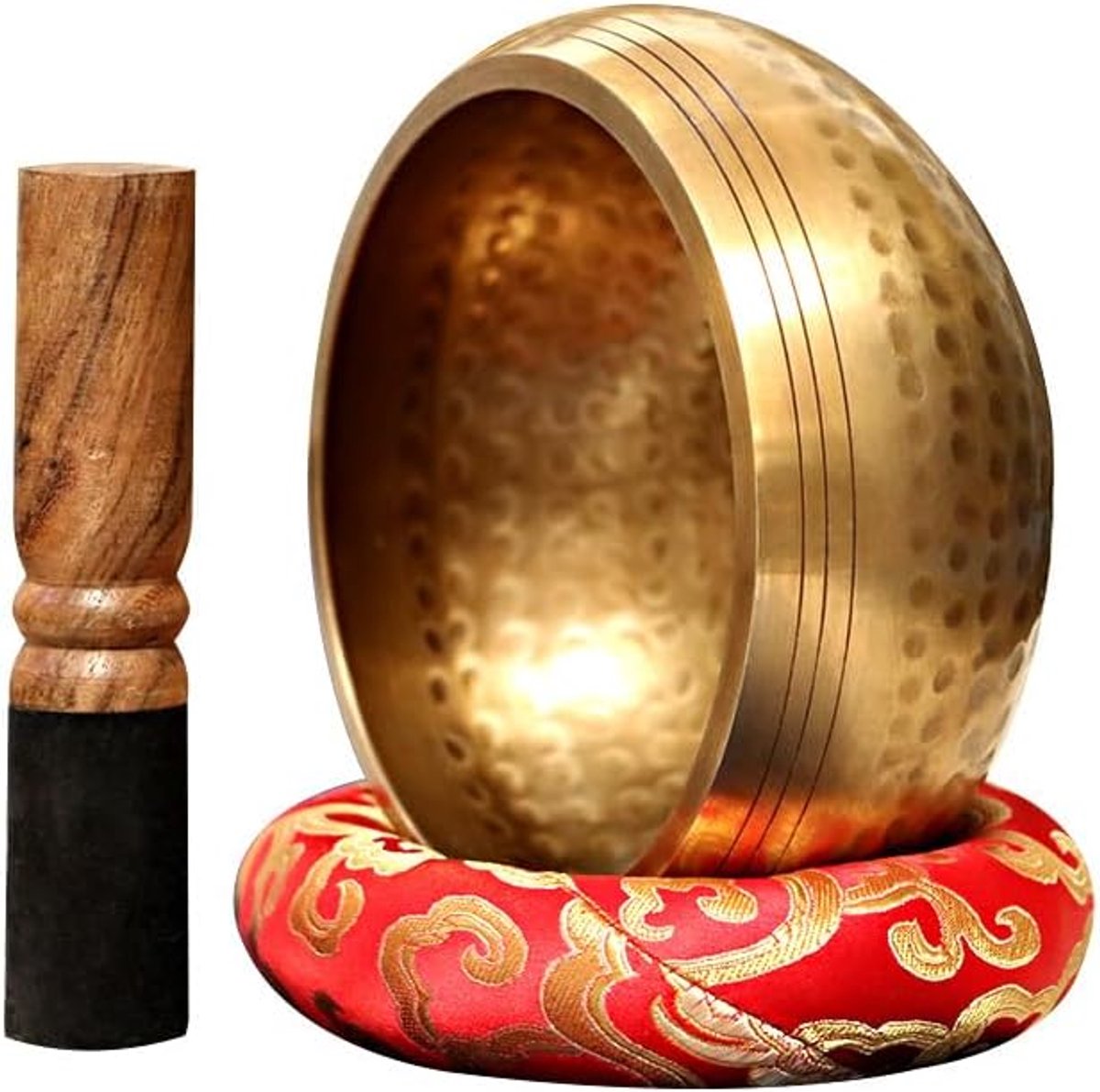 Singing Bowl 8 cm Hand Hammered Set met Flap - Koper Singing Bowl voor Meditatie, Yoga, Chakra, Geschenkpakket