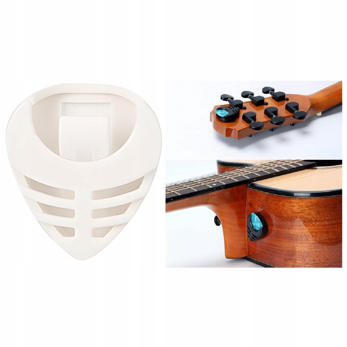 Gitaar Plectrum Houder - Wit ABS, stevig