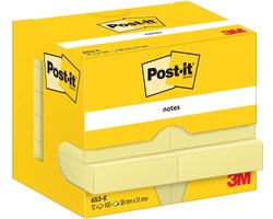 Post-It Notes | 100 vel | ft 38 x 51 mm | geel | pak van 12 blokken