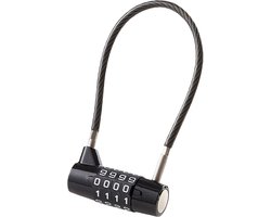 Padlock met 4 Cijfers Combinatie - 175mm Stalen Kabel - Waterdicht en Diefstalbestendig voor Fiets - Bagage - Lockers - Gereedschapskoffer - Schuur