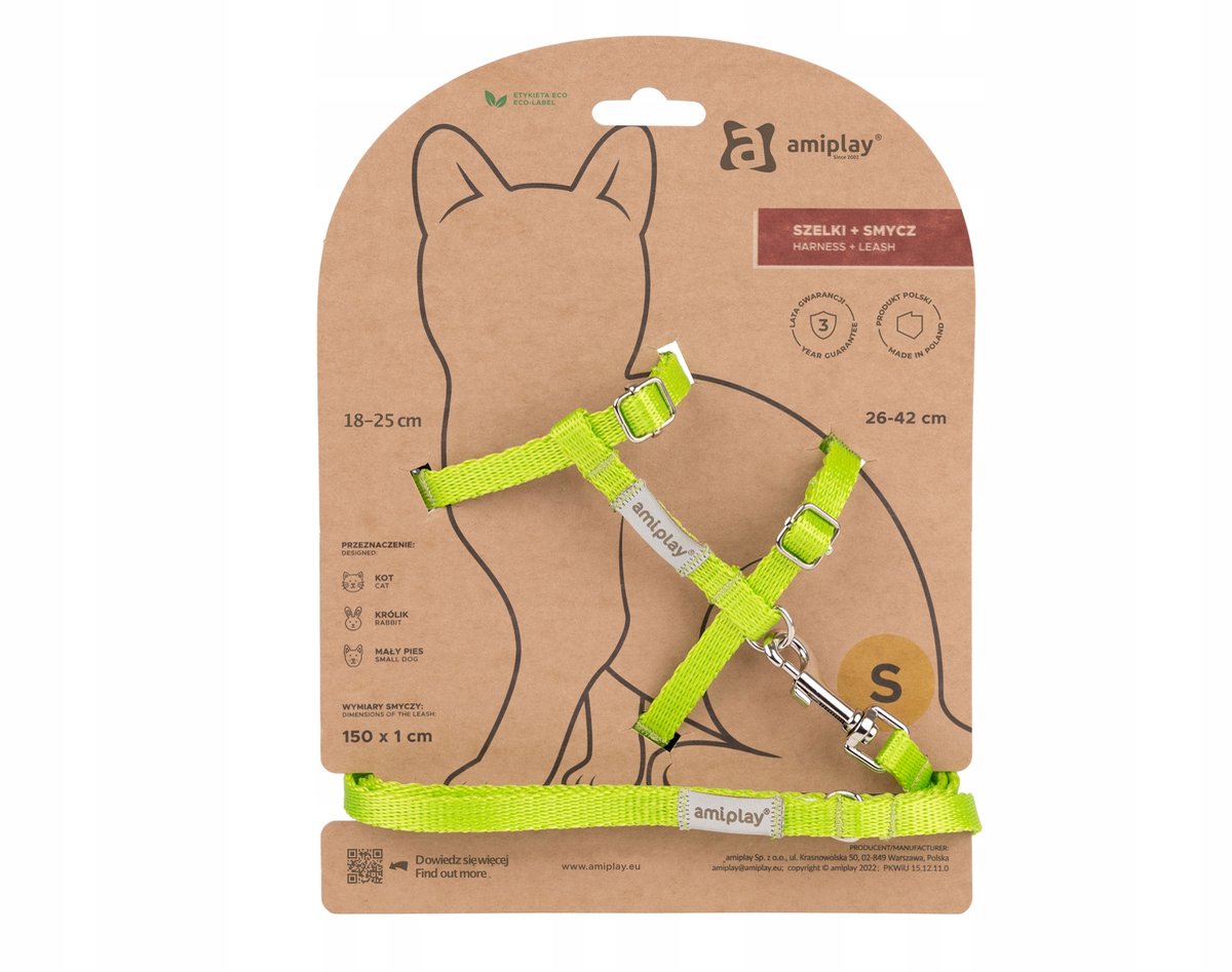 Amiplay Samba Katten Tuigje & Lijn - Maat S - Groen
